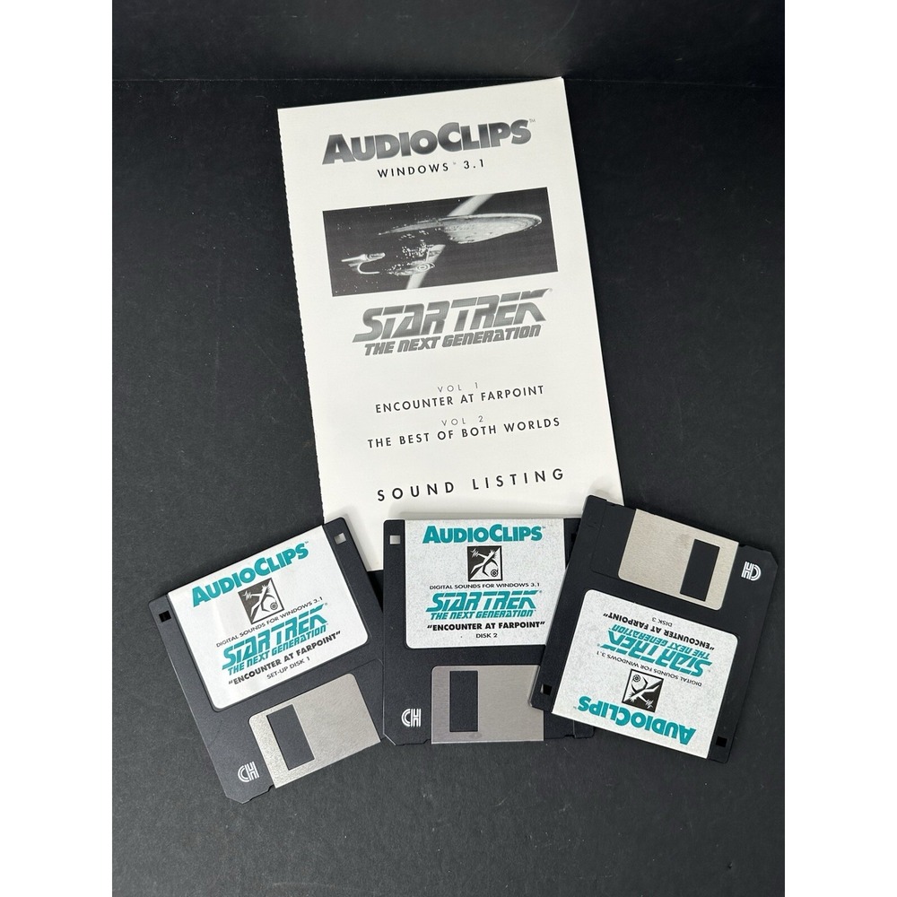 Star Trek The Next Generation Encounter At Farpoint Windows 3.1 Floppy disks